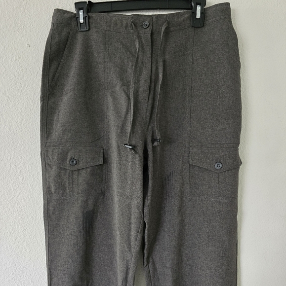 New York and company Cargo Pant 12 Lerner Gray New Pockets WaistLoop Preppy - Picture 5 of 11